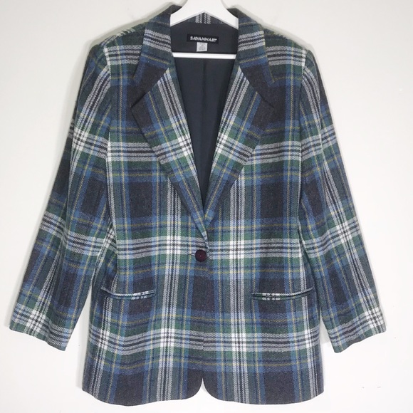 Savannah Jackets & Blazers - 90's “Clueless” Savannah Wool Plaid Prep Blazer 14